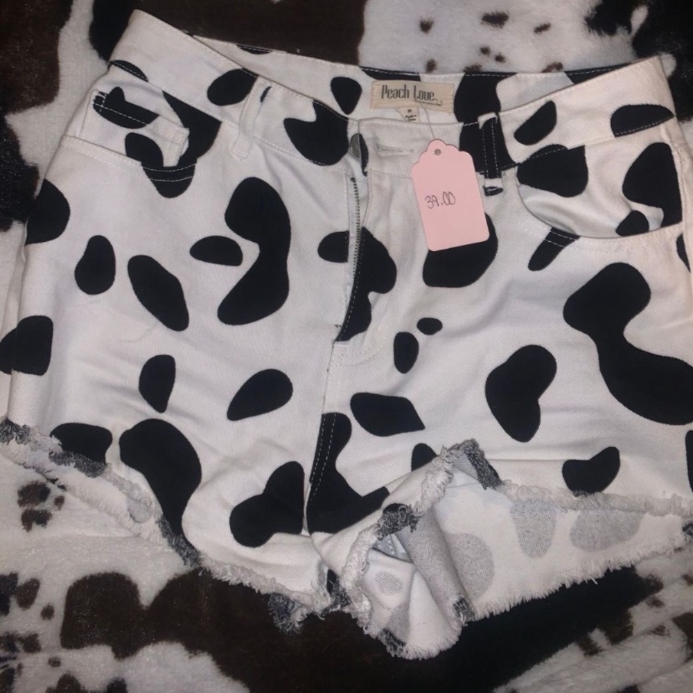 Cow print shorts